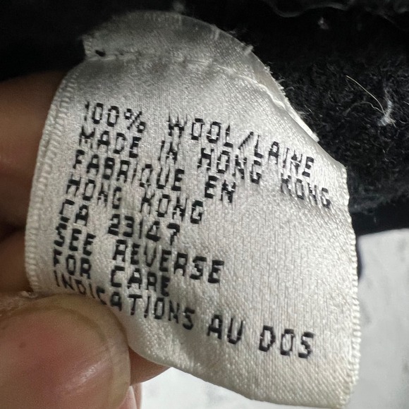 VTG Talbots Womens Cardigan Sweater Jacket Black 100% Wool Button Front  M - Picture 7 of 10